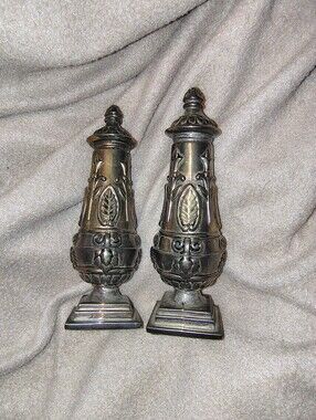 Vintage Silver Toned Salt And Pepper Shakers